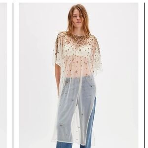 NWT Free People Gold Rush Embellished Kaftan (Missing Beads)